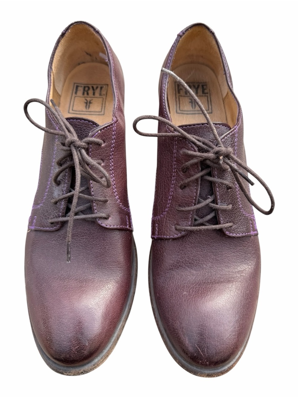 Frye Burgundy Leather Oxford Shoes Women’s Size 9 Lace Up Made in Mexico - Picture 2 of 6